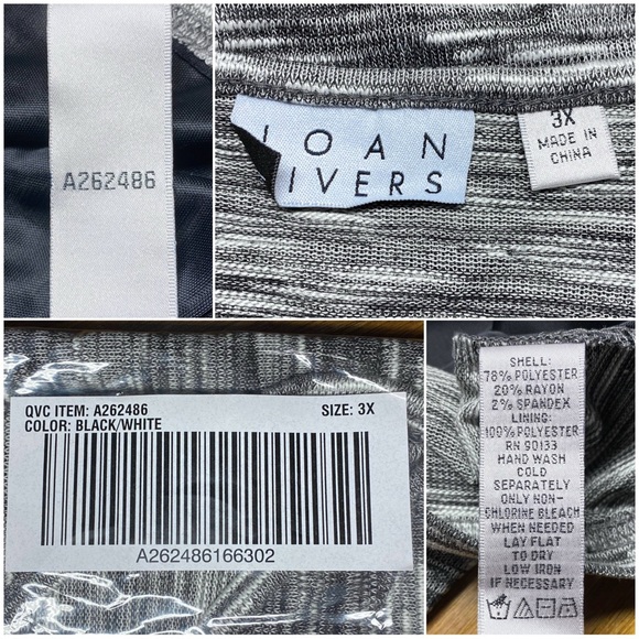 Joan Rivers Heathered Space-Dyed Knit Tank, NWT Black/White A262486 - Picture 12 of 13